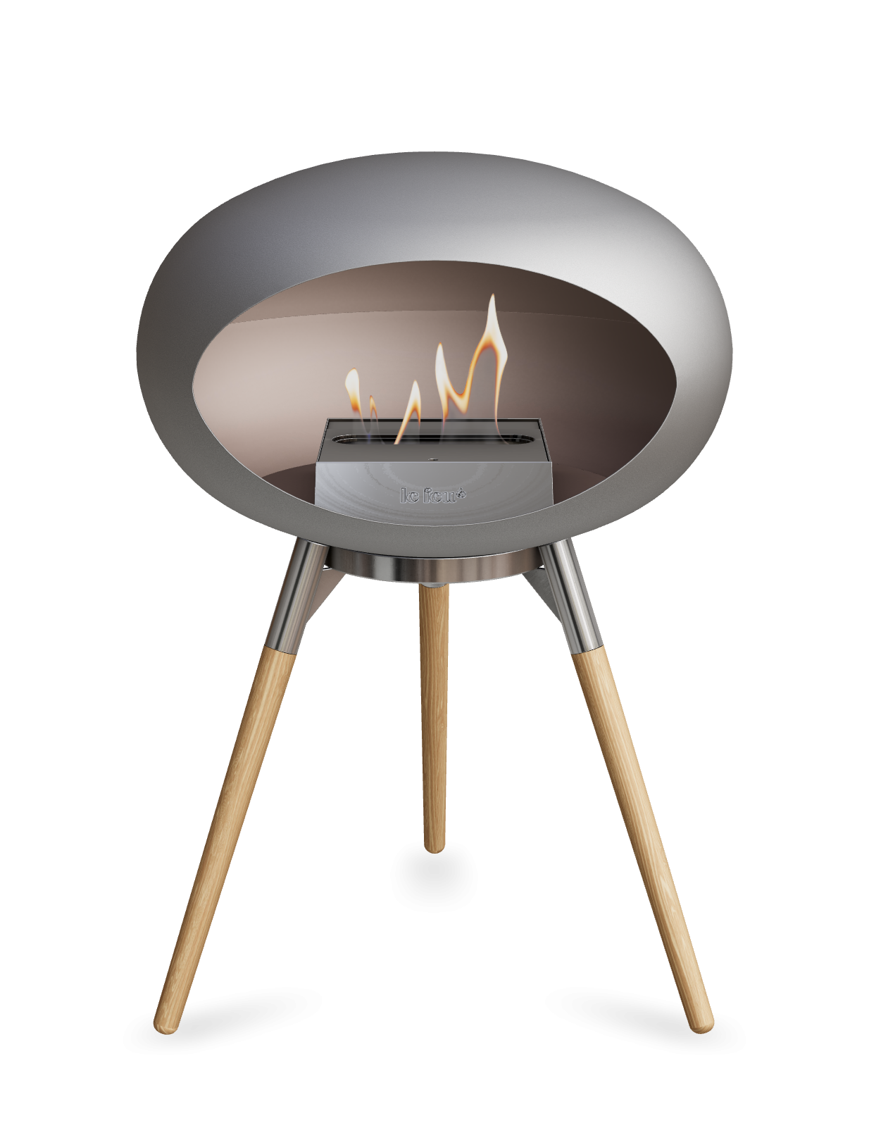 LE FEU | Terre Bas nickel | Cheminée bioéthanol